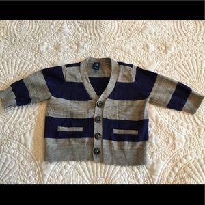 Old Navy blue & gray striped cardigan. 0-3 months